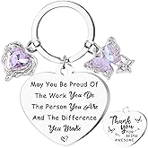Thank You Gifts Appreciation Keychain - Inspirational Keyring for Women, Employee, Teacher, and Coworker for Thanksgiving