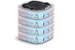 JELLYDOG TOY Cat Litter Refills Bag, Ultimate Odor Control Cat Litter Bags, Upgraded 7 -Layers Large Capacity 25 Ft Up to 19 Month Supply, Compatible with Genie Litter Refill Cartridge,4 Pack