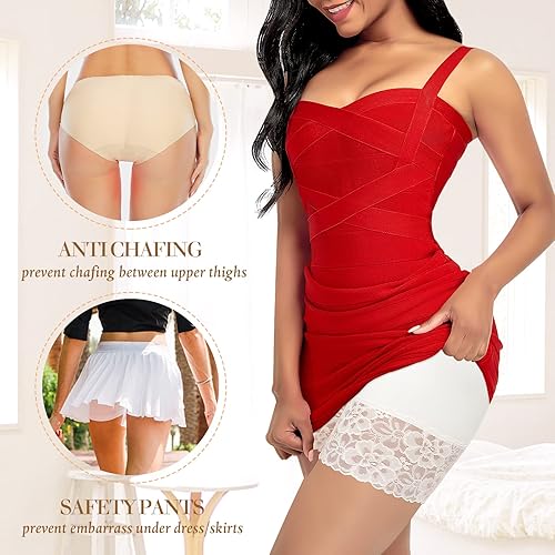 Shorts Under Dresses For Women Materasu 2pc Seamless Slip Shorts