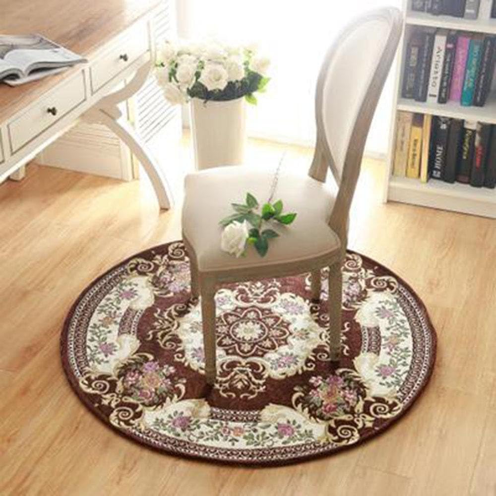 Wx Pab Runde Jacquard Teppich Badezimmer Anti Slip Pad Mantel Couchtisch Wohnzimmer 3 100 100 Amazon De Kuche Haushalt