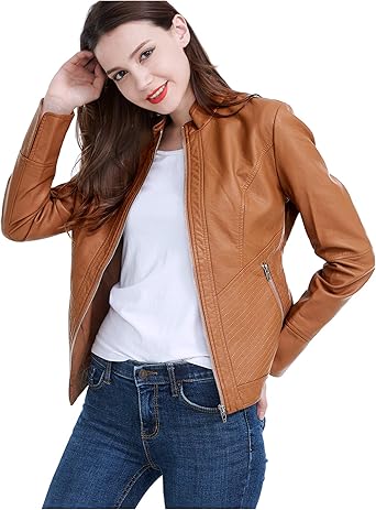 short sleeve faux leather jacket