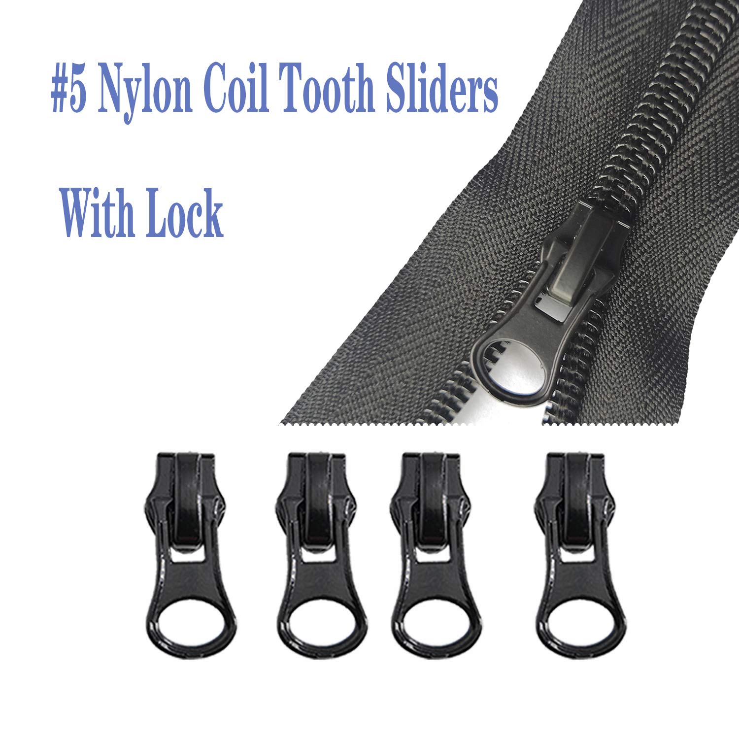 Meikeer 12-Piece #5 Universal Zipper Slider Replacement Kit - Includes Sliders for Easy Repair of Metal, Plastic, and Nylon Coil Luggage, Bags, and Jackets