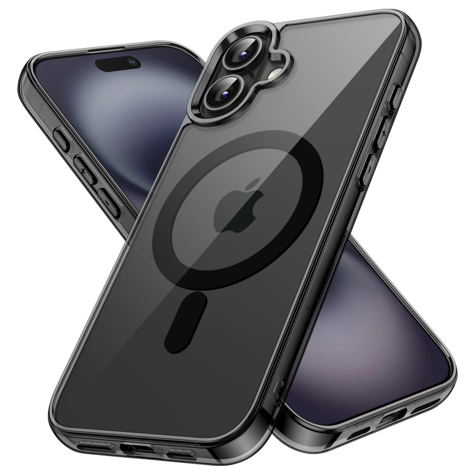 Photo 1 of JETech Magnetic Case for iPhone 16 6.1-Inch Compatible with MagSafe, Shockproof Phone Bumper Cover, Anti-Scratch Clear Back (Black)