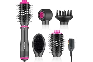 Hywestger Blow Dryer Brush Set - Volumizer Styler, Negative Ion Detachable Hot Air Brushes for Straightening Curling Drying Multifunctional Styling