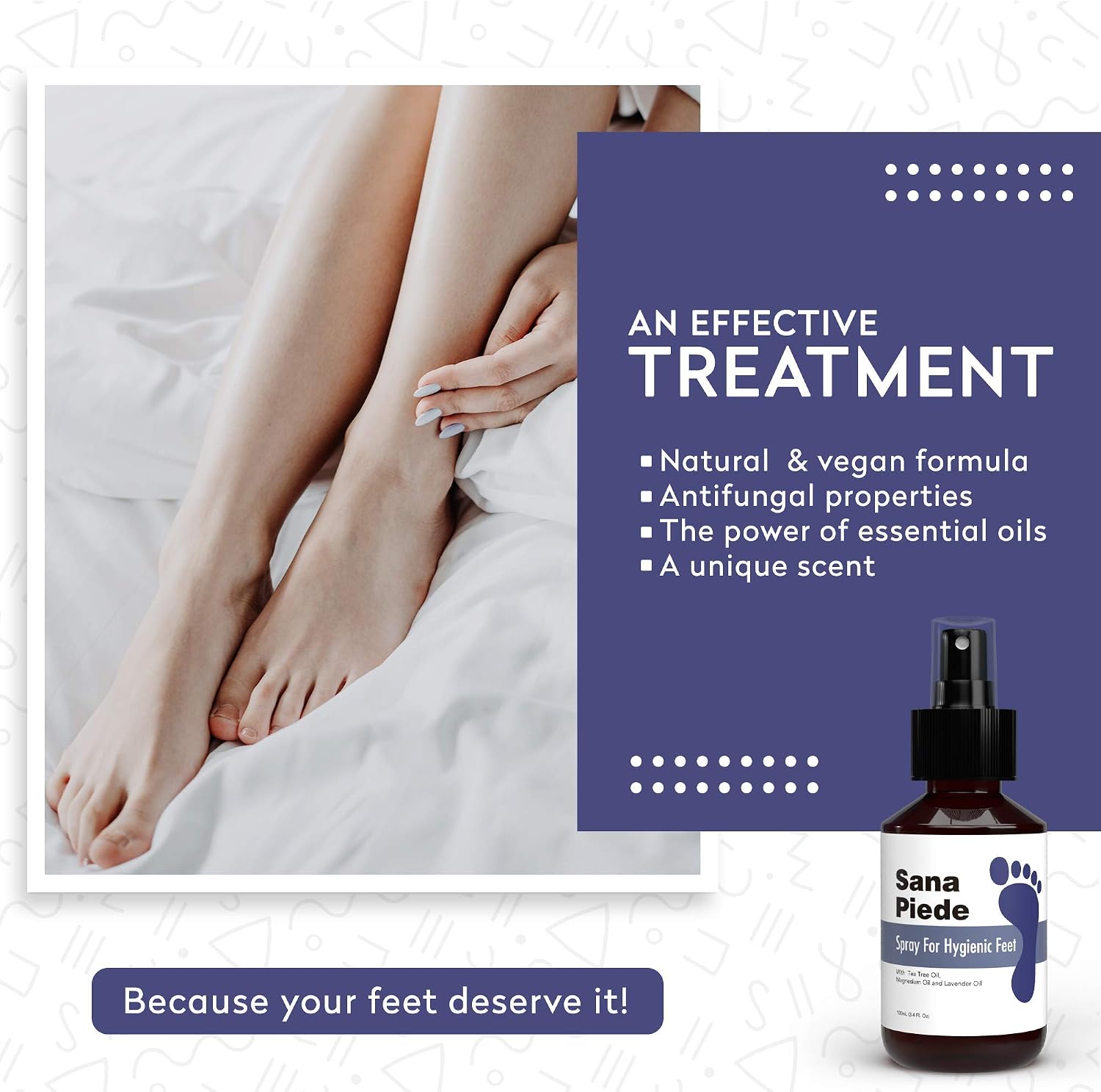 Hygienic Feet Spray by SANA PIEDE I 100 ml I Organic Skincare product for fungal treatment I Reduce itching and cracking - Image 3