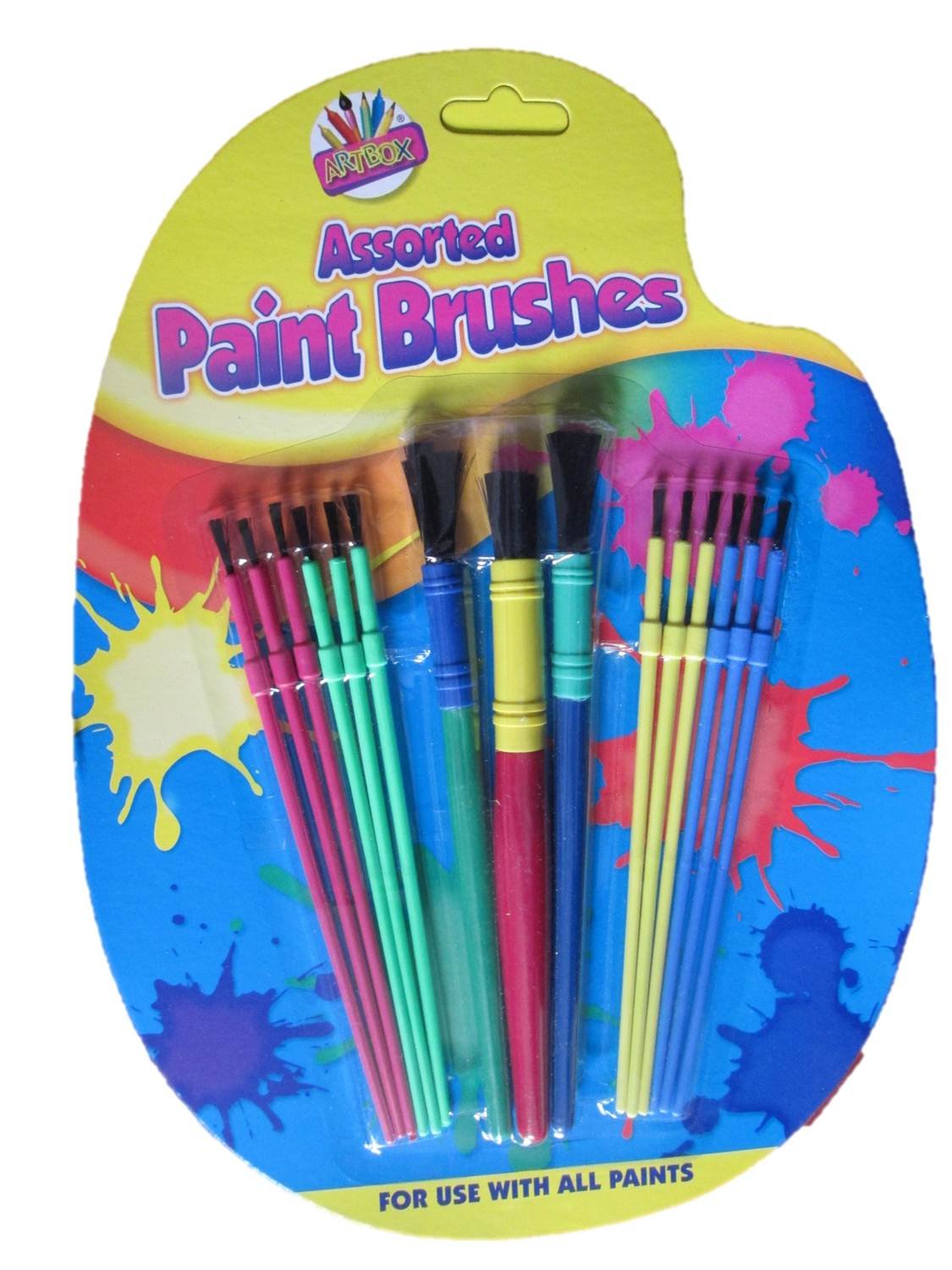 SET OF 15 ASSORTED SIZE KIDS PAINT BRUSHES children child brush paintbrushes