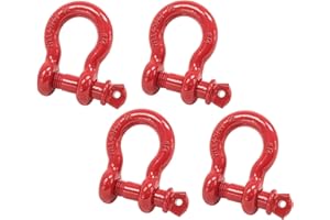 Mytee Products 3/4" Anchor Shackle Forged Carbon Steel w/Alloy Screw Pin WLL # 4.75 Tons (9,500 lbs) | Double Rust Protection Heavy Duty D Ring Shackle for Towing, Rigging & Vehicle Recovery (4 Pack)