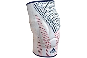 adidas Men's Wrestling Reversible Knee Pad (Large, White/Flag)