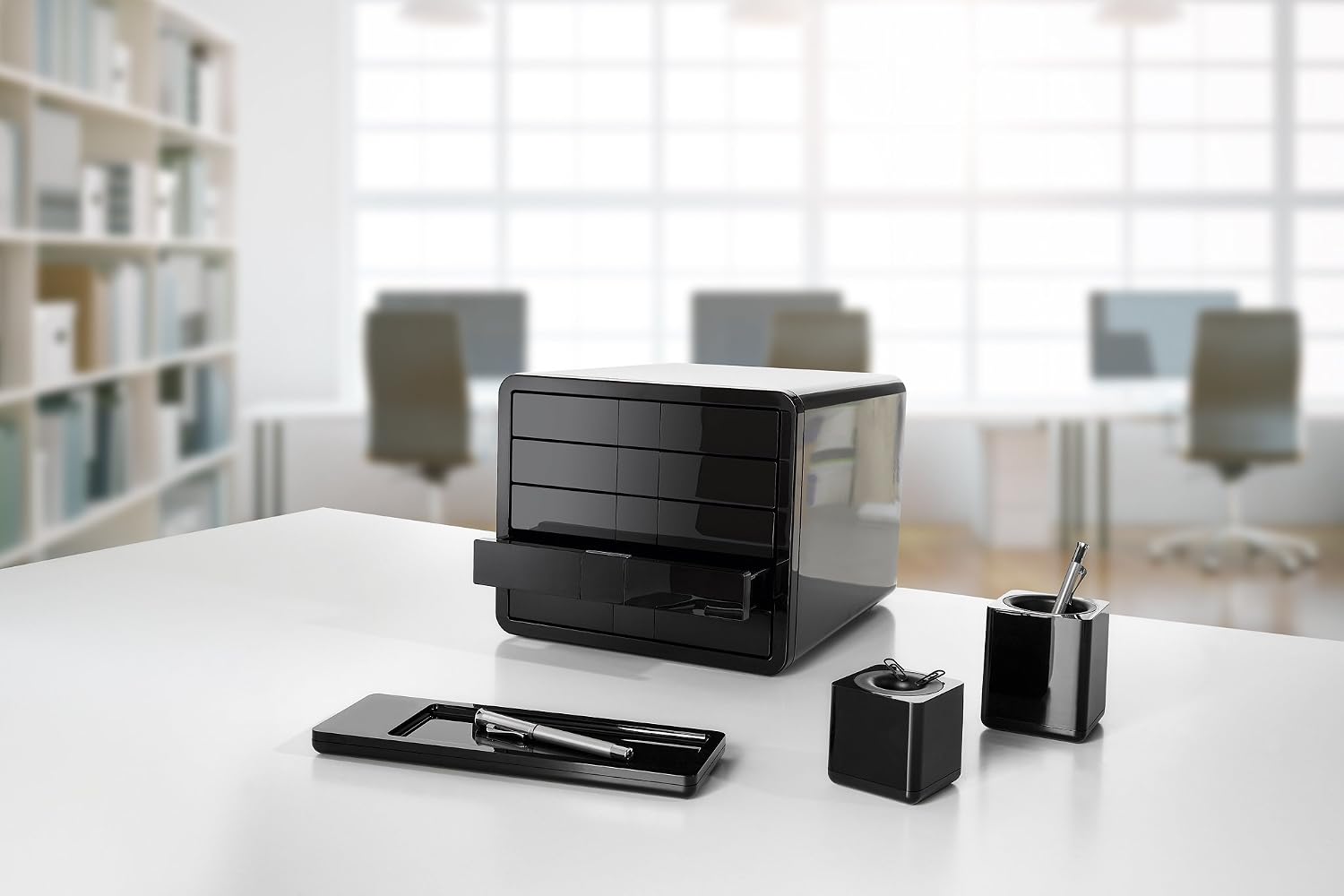 HAN 17653-13, i-Line pencil cup. Elegant, attractive accessory in premium quality, black, 17653-13 Stifteköcher i-Line - hochglänzend - Image 5