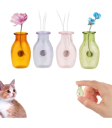 Nuvretk 2-Pack Mini Glass Vase Magnets - Cat Whisker Holder & Dried Flower Display For Fridge - View #5