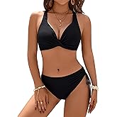 Blooming Jelly Womens Bikinis Sets Push Up Two Piece Bathing Suit Criss Cross Fixed Cup Swim Suit Cheeky Bikini Swimsuit