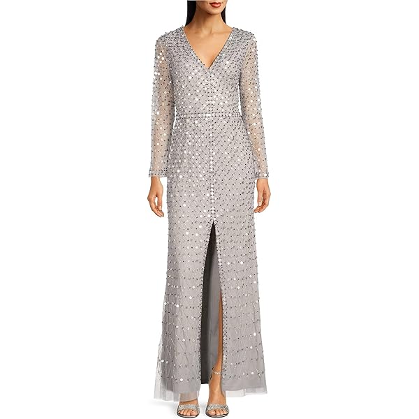 Amazon.com: Adrianna Papell Women's Beaded Gown with Mermaid Skirt, Light  Navy, 6 : Clothing, Shoes & Jewelry