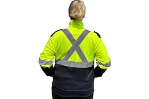 Hi-Visibility Two Tone Unisex Fleece Jacket - Yellow/Midnight Navy