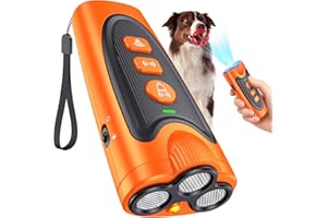 GUODUN ARMOR Dog Bark Deterrent Device, 3X Ultrasonic Anti Barking Device for Dogs, 6 Training Modes & 23 FT Range Stop Neighbors Dog Barks, Portable Dog Training Tool with Flashlight Indoor Outdoor Use, Orange