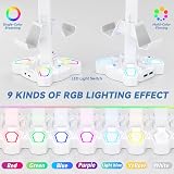 KDD Gaming Headphone Stand Rotatable w 9 Light Modes Controller Holder 2 USB view 3