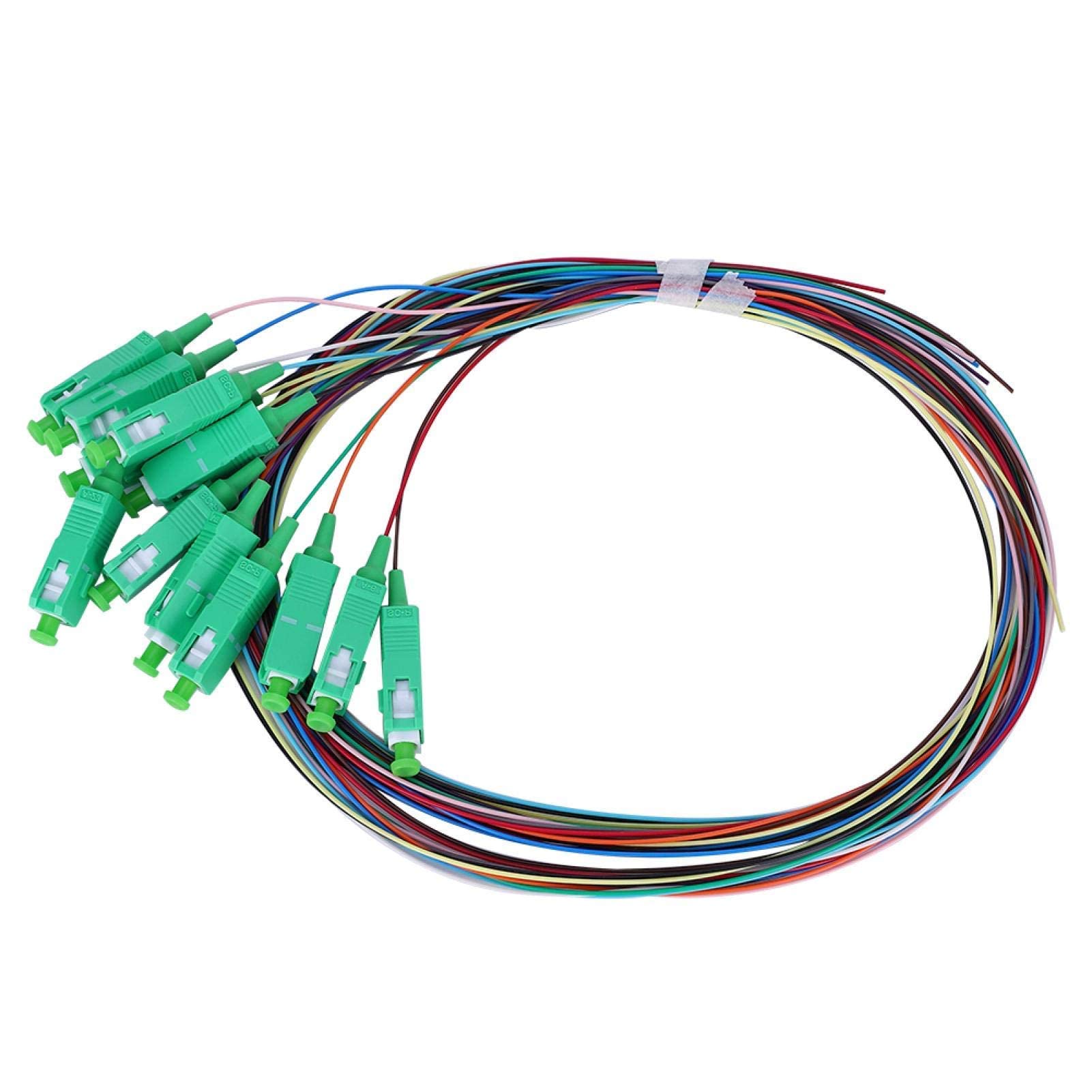 Single Mode Fiber Pigtail Cable 12-Cores SC/APC-0.9mm PVC Outer Shell for Networks Communication System