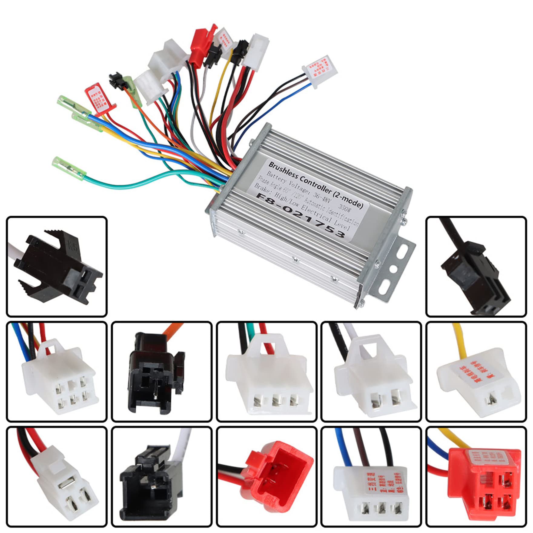 36V 48V 350W Brushless DC Motor Speed Controller Replacement for Electric Bicycle E-Bike Scooter