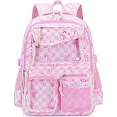 DSIUE School Backpack for Girls Corduroy Backpacks Bookbags for Elementary Middle School Women Laptop Backpacks（Bow Pink）