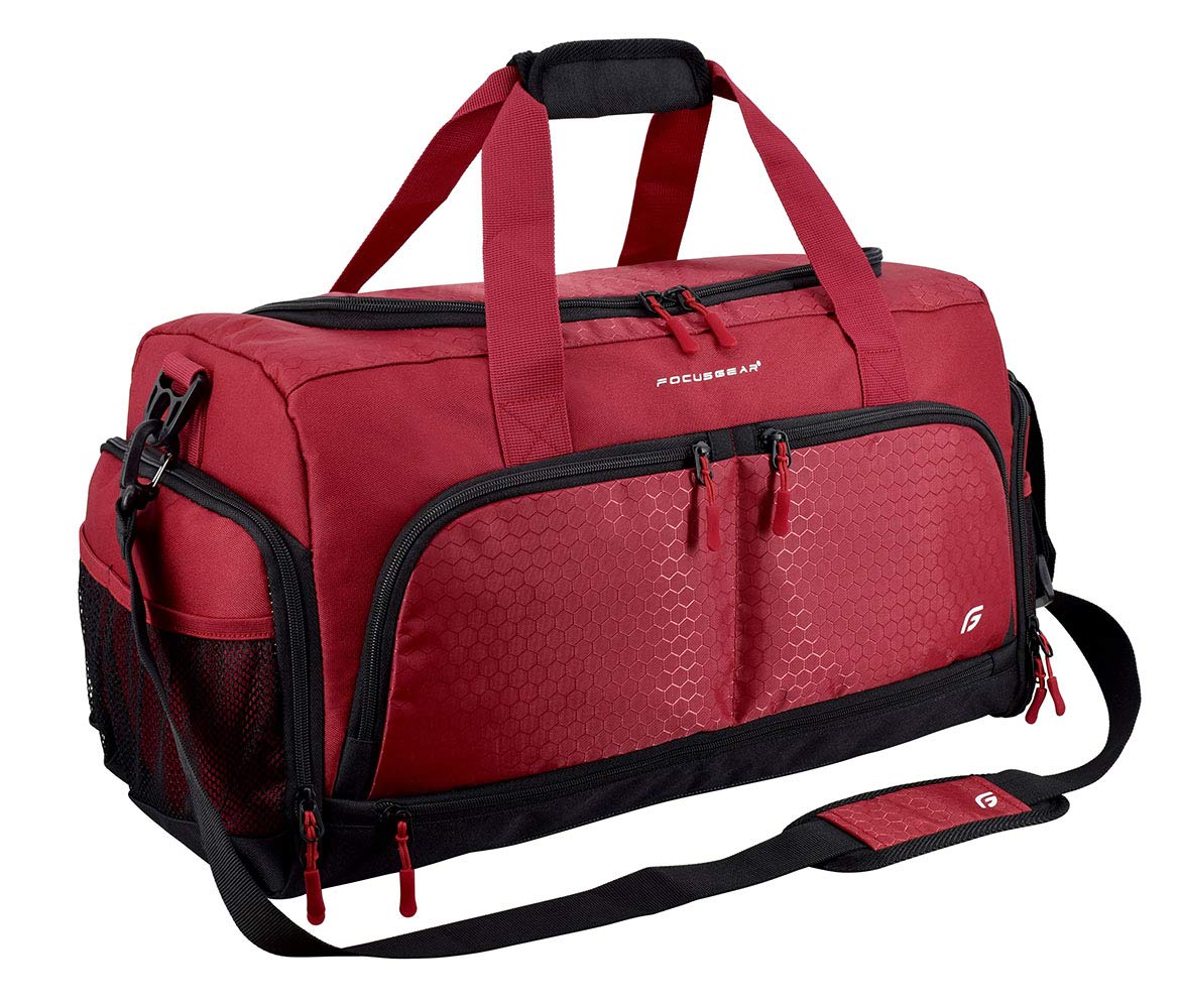 Ultimate Gym Bag 2.0: The Durable Crowdsource Designed Duffel Bag with 10 Optimal Compartments Including Water Resistant Pouch, Red, Medium (20") — image 1