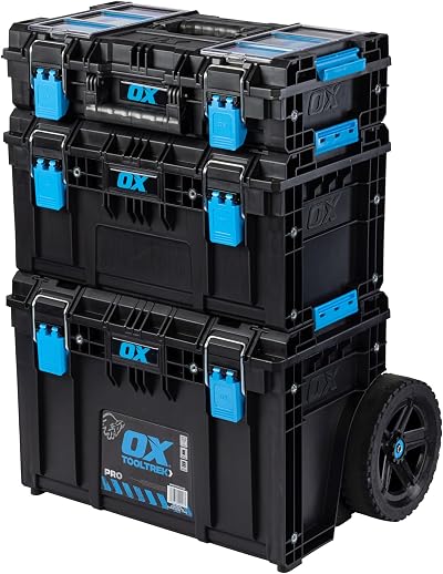 OX Tools TOOLTREK Pro 3 Piece Modular Storage System on Wheels with Handle