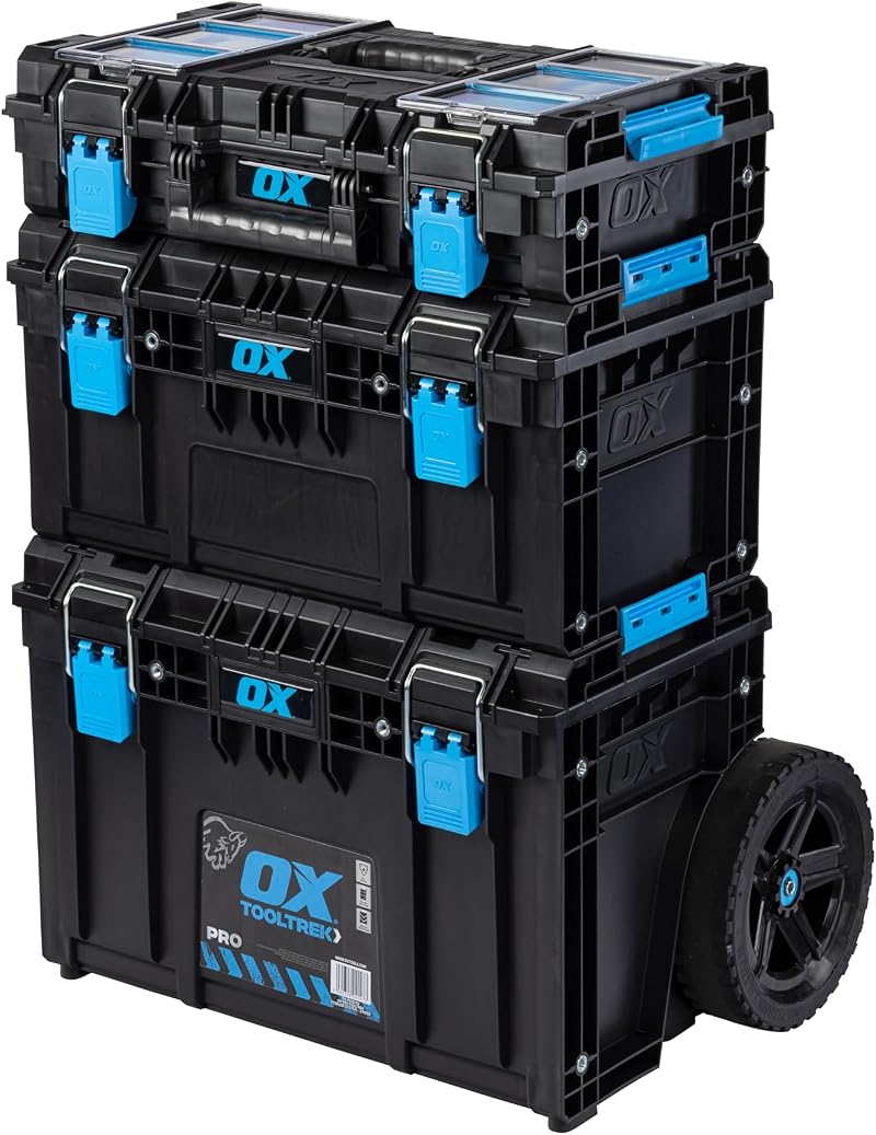 OX Tools TOOLTREK Pro 3 Piece Modular Storage System on Wheels with Handle