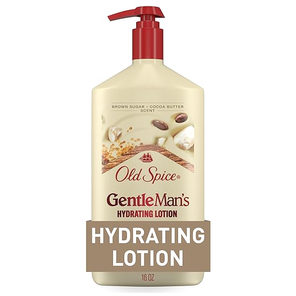 OLD SPICE HAND, FACE & BODY LOTION FOR MEN, 24/7 LIGHTWEIGHT MOISTURIZATION WITH VITAMIN B3, INSTANT ABSORPTION, FOR ALL SKIN TYPES, BROWN SUGAR + COCOA BUTTER SCENT, 16 OZ
