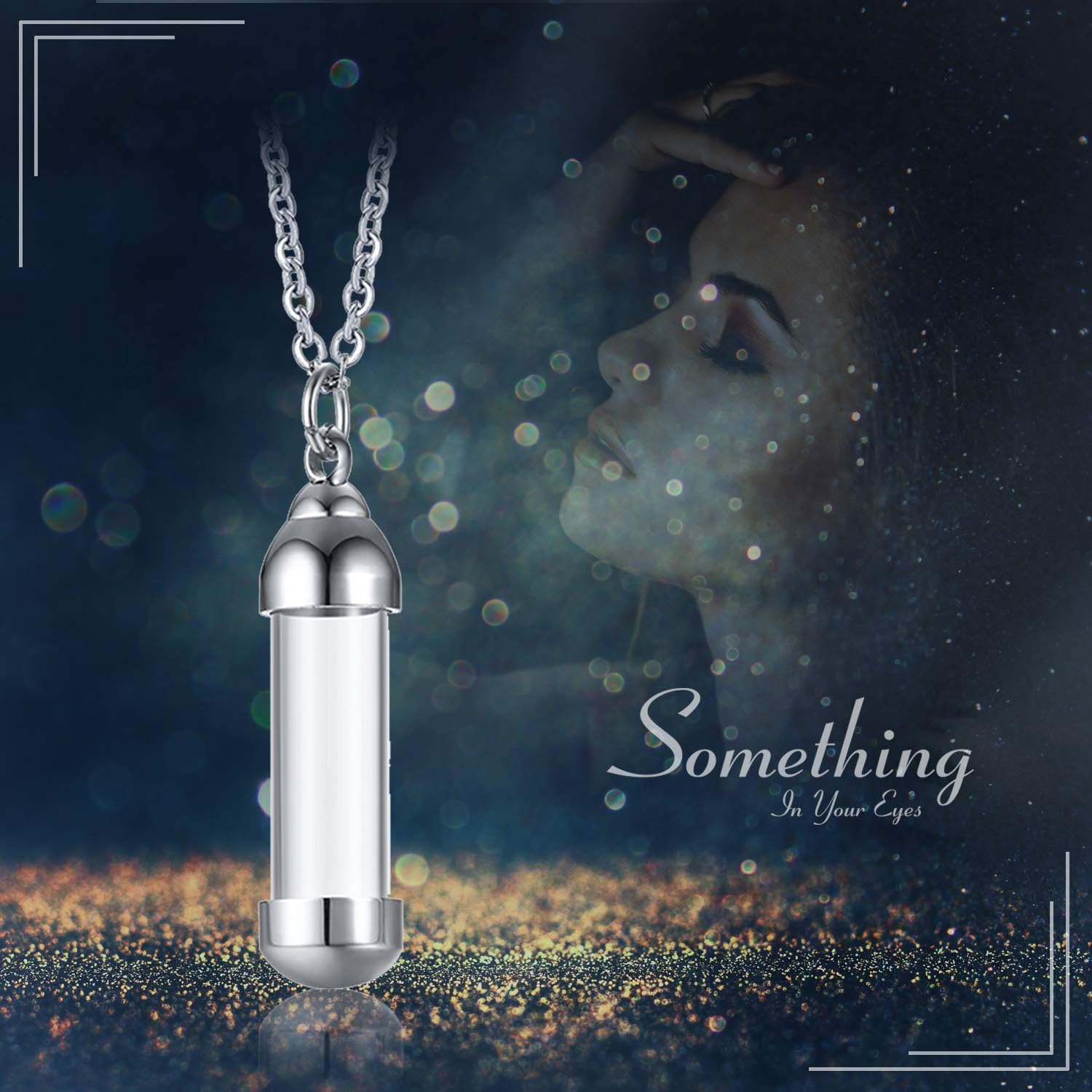 Cupimatch Glass Openable Perfume Container Vial Tube Necklace Chain - Image 3