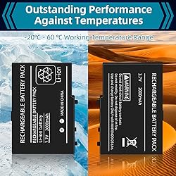 OSTENT 2000mAh Rechargeable Lithium-ion Battery