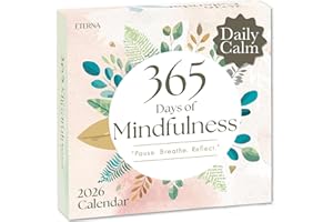 ETERNA GOODS 2026 Mindfulness Daily Desktop Calendar | Day To Day Tear Off Calendar with 365 Positive Affirmation Exercises for a Year of Calm Self Care, Box Calendar Gift For Women, Christmas Stocking Stuffer Gift for Home or Office
