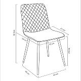 mcc direct Set of 4 Velvet Dining Chairs with Metal Legs - Beige view 3