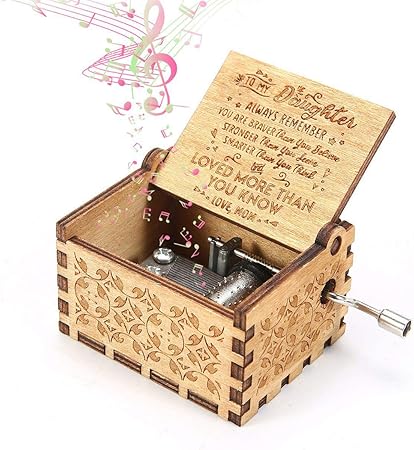 Womdee Caja de música, U Are My Sunshine para hijas del tema de Mamá, Manivela Artesanía