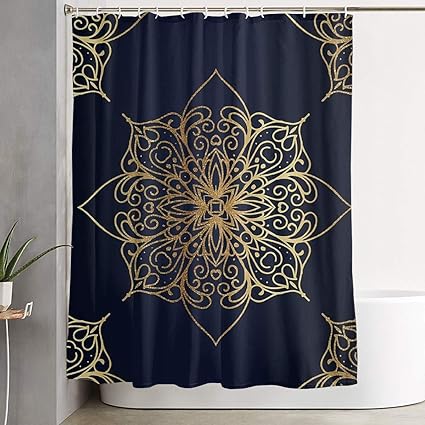Amazon Com Aoccy Navy Gold Damask Pattern Waterproof Custom