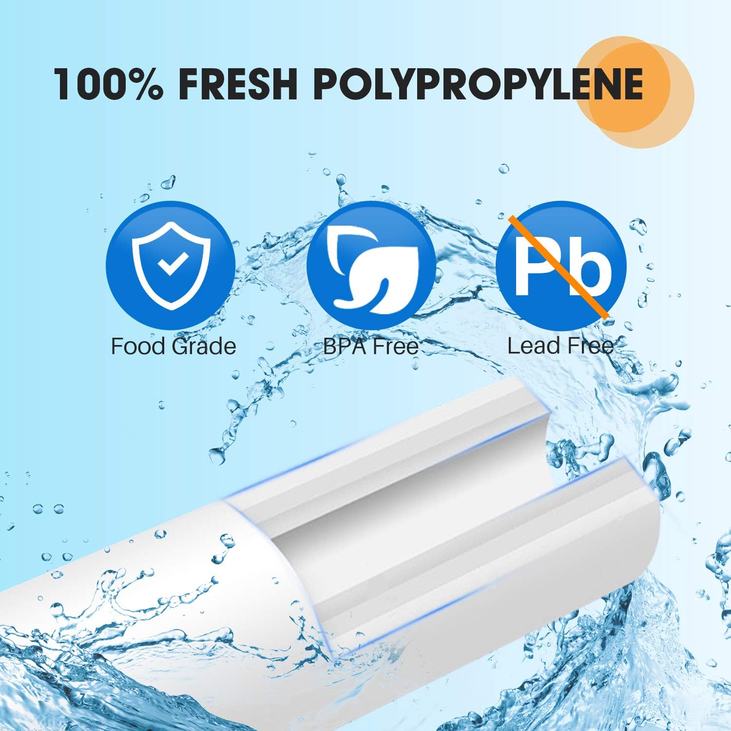 5 Micron 10" x 2.5" Whole House Sediment Water Filter Replacement Cartridge Compatible with Any 10 inch RO Unit, Culligan P5, Aqua-Pure AP110, Dupont WFPFC5002, CFS110, RS14, WHKF-GD05, 4-Pack: Kitchen & Dining
