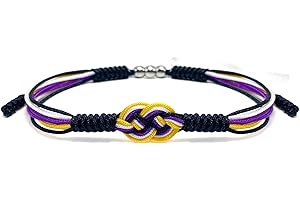 HARACRAFT Infinity Love Bisexual Pansexuality LGBTQIA+ Pride Lesbian MLM Love Wrist Wrap Bracelet, Boho Rope Bracelet Bangles for Women Men Thread for Him and Her