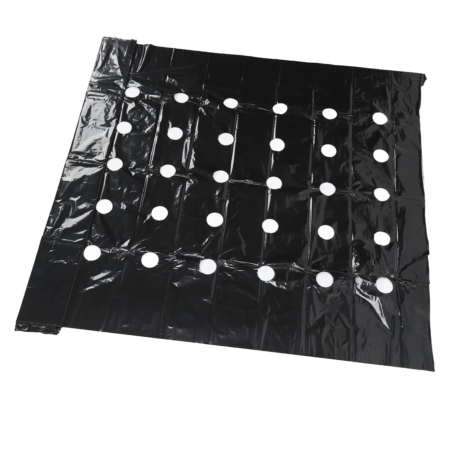 HEEPDD Black PE Perforated Mulch Film, Agricultural Greenhouse Insulation Roll, Weed Blocking Cover for Crop Growing
