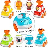 lerrbo 4pc Animal Car Toys for Toddlers 1-2 Years Old, Baby Pull Back Cars, 1st view 2