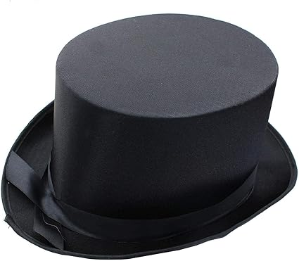 black satin top hat