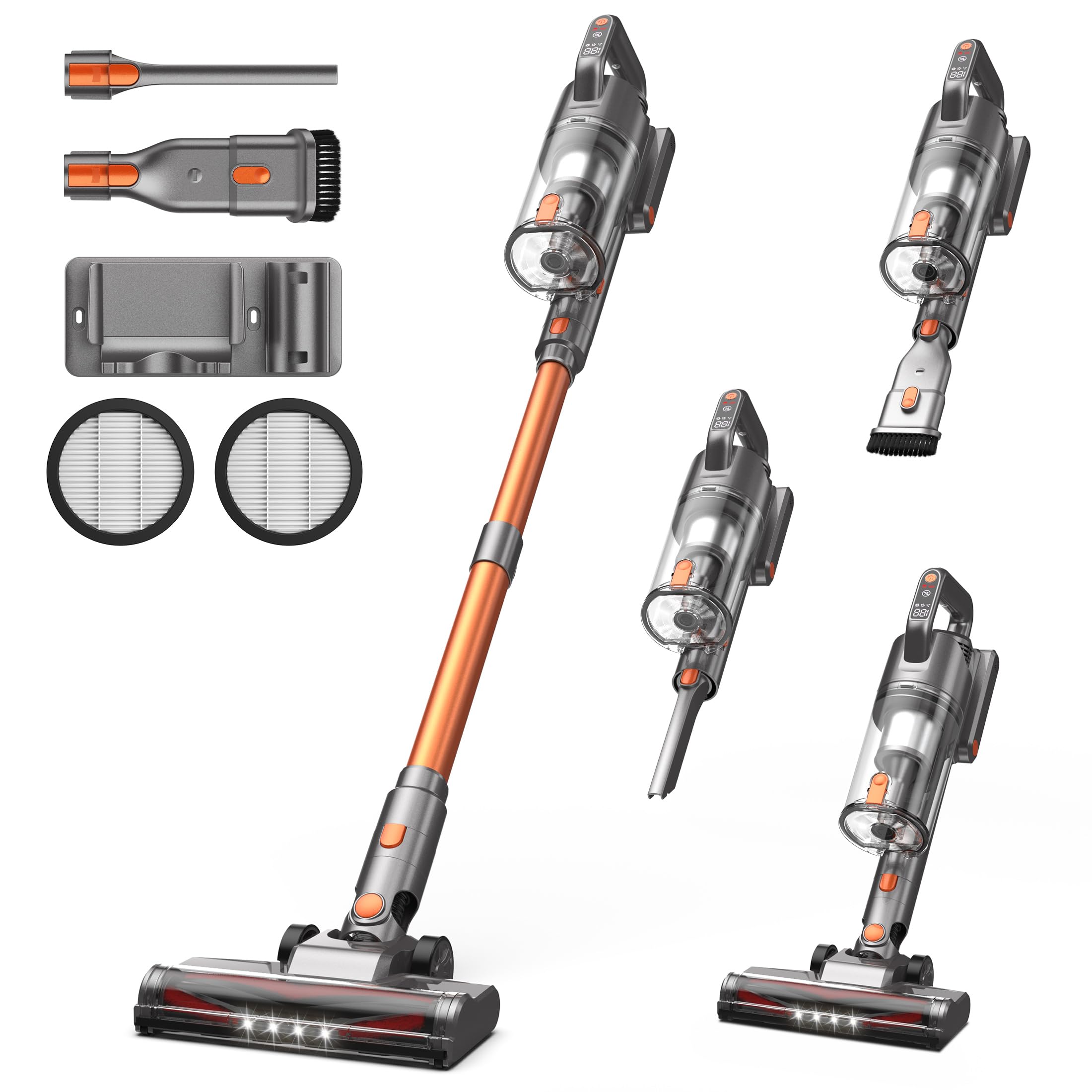 Photo 1 of Cordless Vacuum Cleaner, 600W 50KPA 55Mins Vacuum Cleaners for Home, Stick Vacuum with LED Display, Anti-Tangle, Wall Mount, Lightweight, Rechargeable Wireless Vacumm for Pet Hair, Carpet and Floor