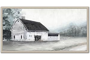 TRAIN2 ART Framed Canvas Wall Art Quiet Pastoral Life Oil Painting Wall Art Decor for Living Room Bedroom Bathroom Office Wall Decor 20"x40"
