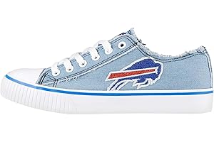 FOCO Women's NFL Denim Team Logo Ladies Fashion Low Top Canvas Sneakers Shoes