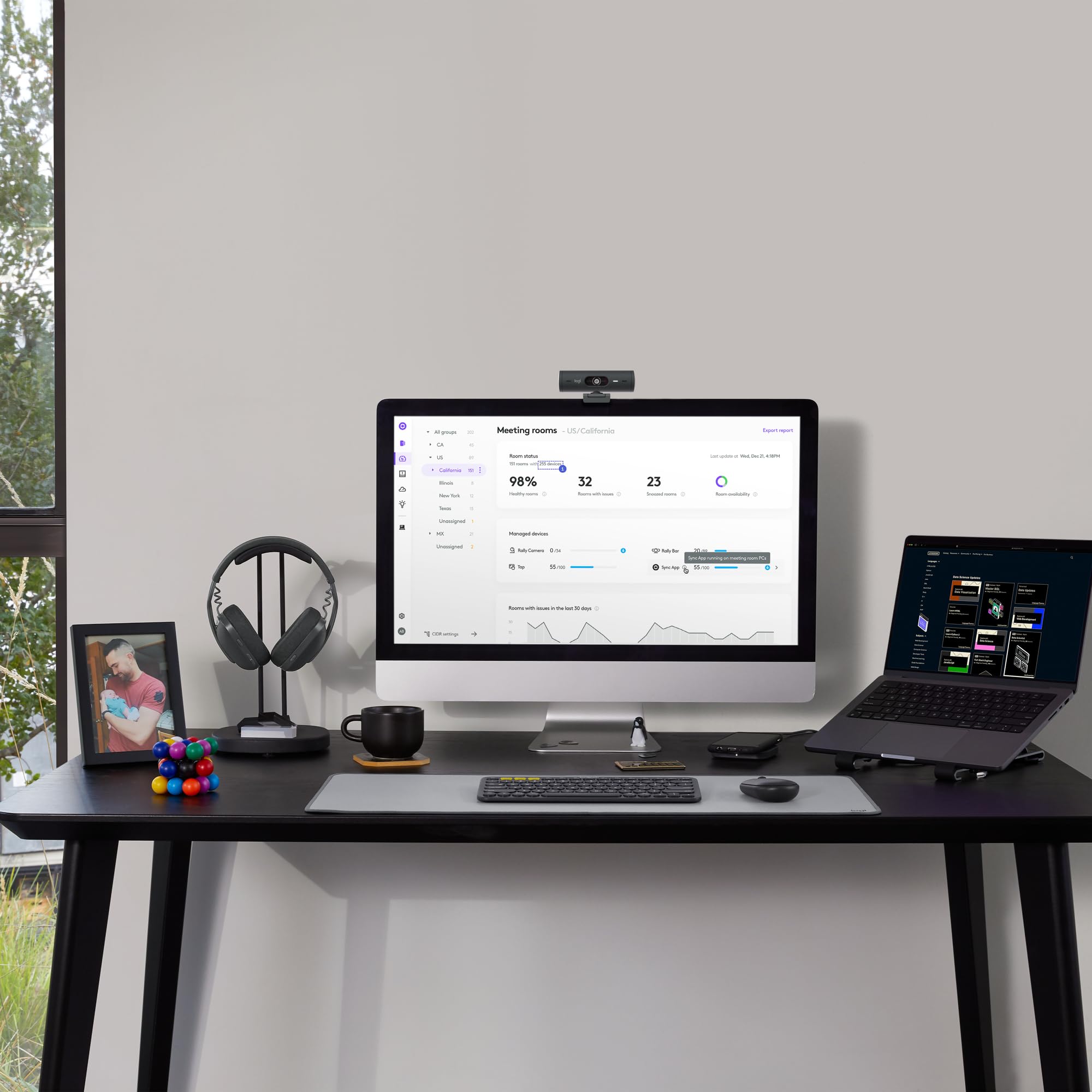 Logitech Desk Mat - Studio Series, Multifunktionale große Unterlage, Erweiterte Mausmatte, Anti-Rutsch-Gummiboden, Spritzwassergeschützt, Langlebig - Grau 5