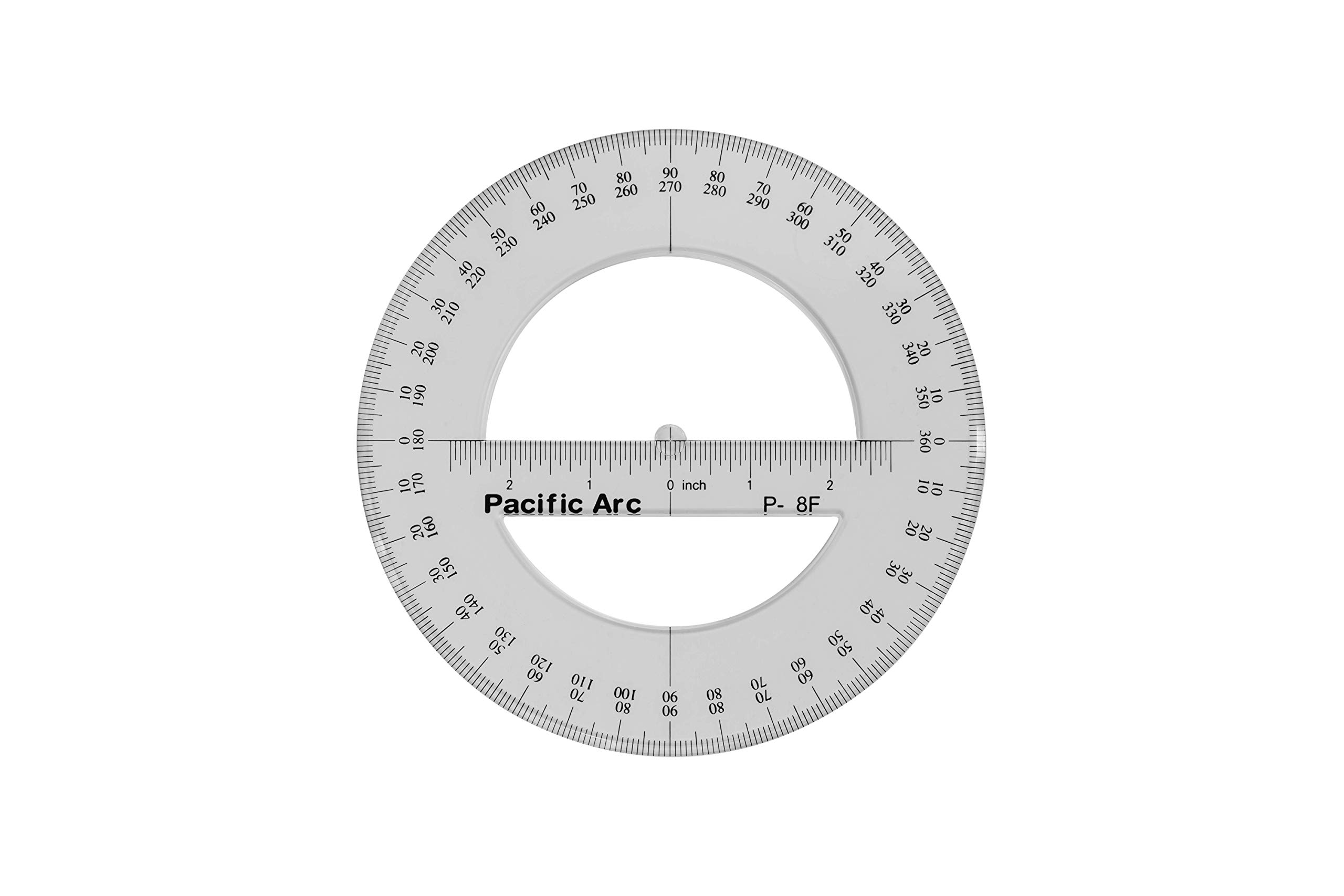 Photo 1 of Pacific Arc's 8 Inch 360 Degree Plastic Circular Protractor ClearLPNRRHX2358671