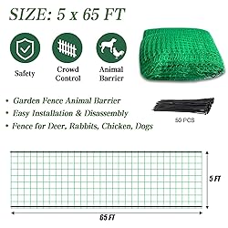 Quobiad Garden Fence Temporary Fence, 5'x65' with
