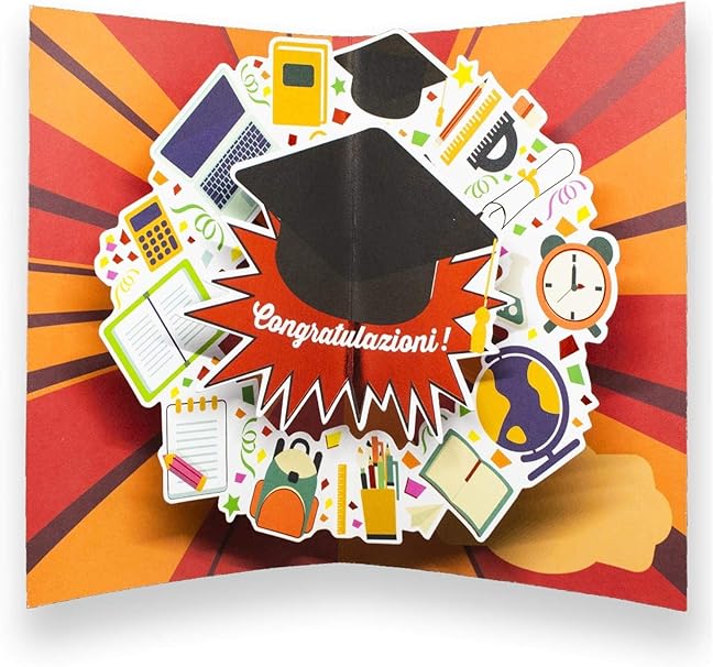 Rf Distribution Biglietto Di Auguri Popup Laurea Amazon It Cancelleria E Prodotti Per Ufficio