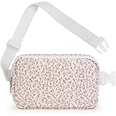 Floral Fanny Pack For Women, Belt Bag Teen Girls Crossbody Bags Christmas Birthday Graduation Gifts For Wife Daughter Sister Lightweight Waist Pack Purse For Travel Park, Pink