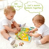Funsland Wooden Animal Peg Puzzles for Toddlers Montessori Learning view 2