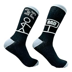 TrendWell Men's Bad Sign Socks Funny Sarcastic