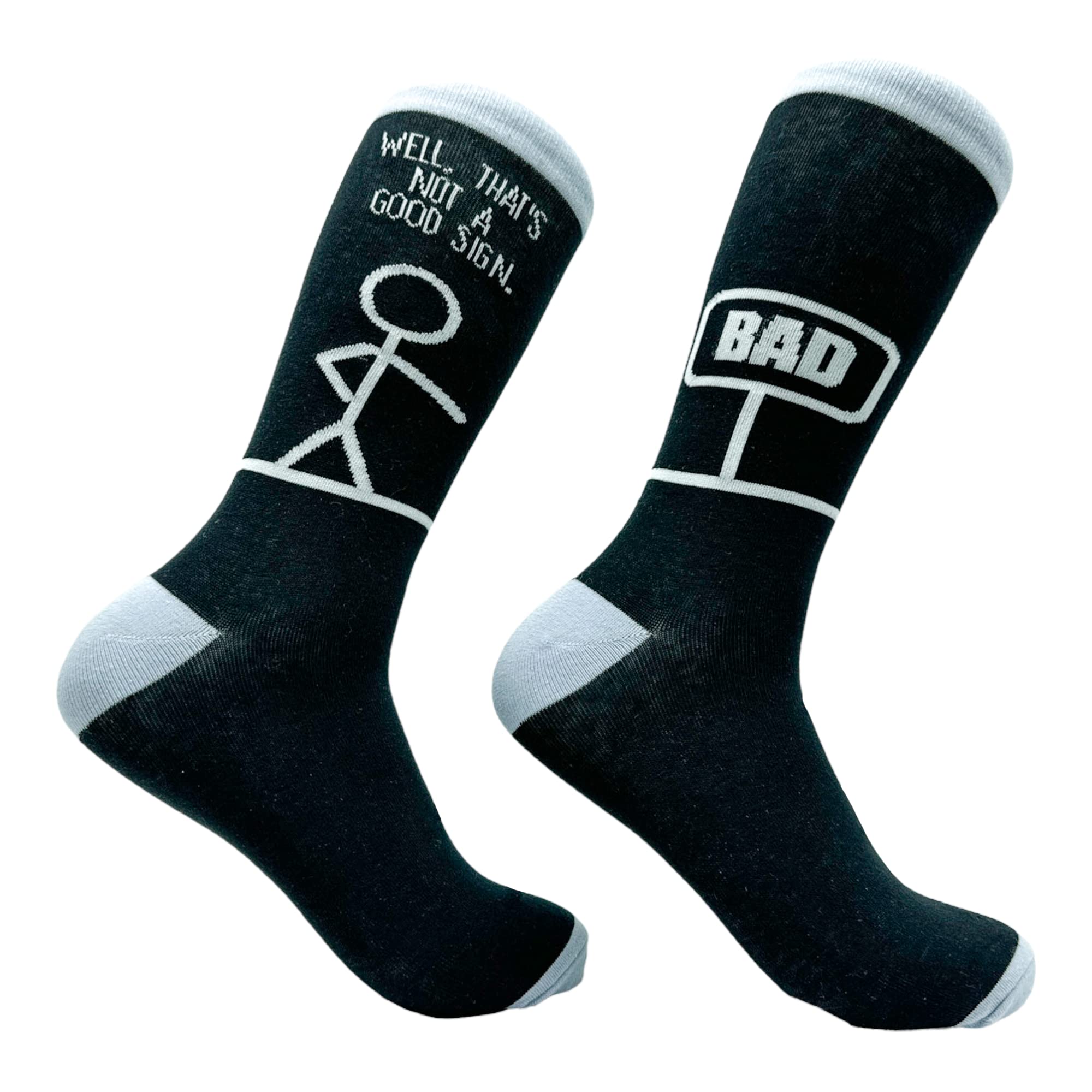 TrendWell Men's Bad Sign Socks Funny Sarcastic