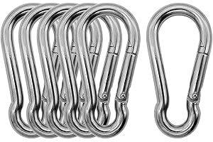 Outmate Marine Grade 316 Stainless Steel Carabiners Heavy Duty, Durable & Rust-Free Clips for Gym, Swing, Dog Leashes, Hammocks, Keychains, and More