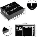 BELLE VOUS Black Valet Tray with Drawer - 7 Compartment Organiser view 2